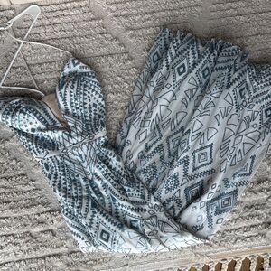 LM designer Aztec Blue and White sequin Dress (stunning floor length)